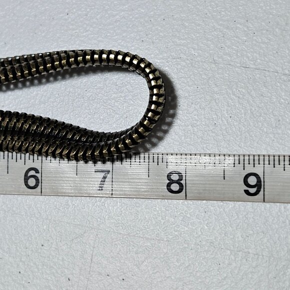 Vintage Antique Brass Tone Snake Chain Necklace With Adjustable Lobster Clasp - Picture 6 of 6